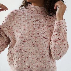 Misha and Puff cotton sweater, Pink popcorn confetti, Large